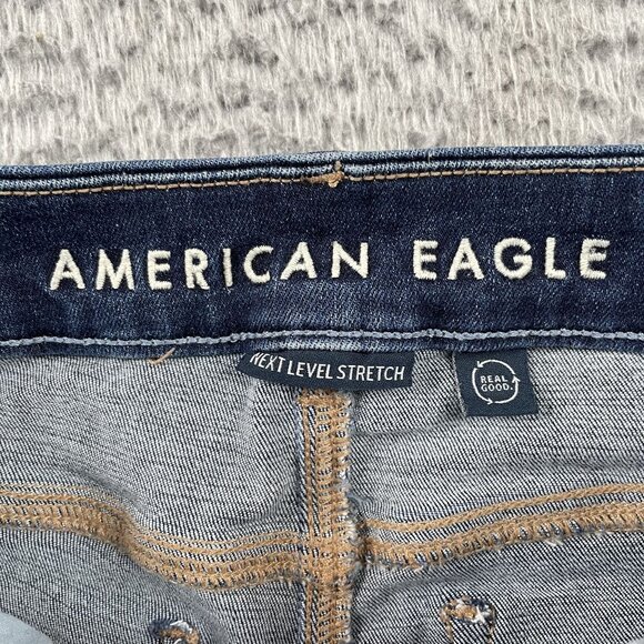 American Eagle Jeans Womens 6 Curvy High Rise Skinny Kick Boot Denim - Picture 3 of 9